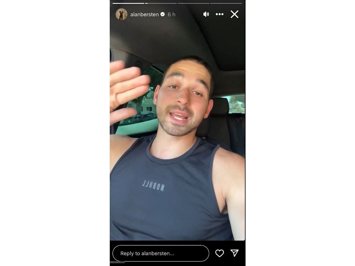 Alan Bersten’s Instagram story
